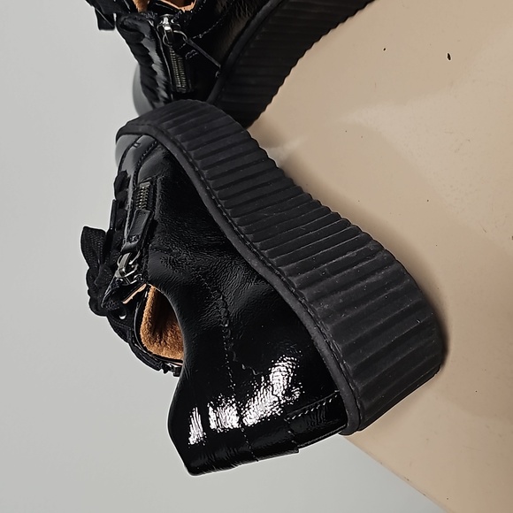 GABOR Women's Low-Top Black Patent Platform Sneakers Size 3½ (160418) - Picture 5 of 14